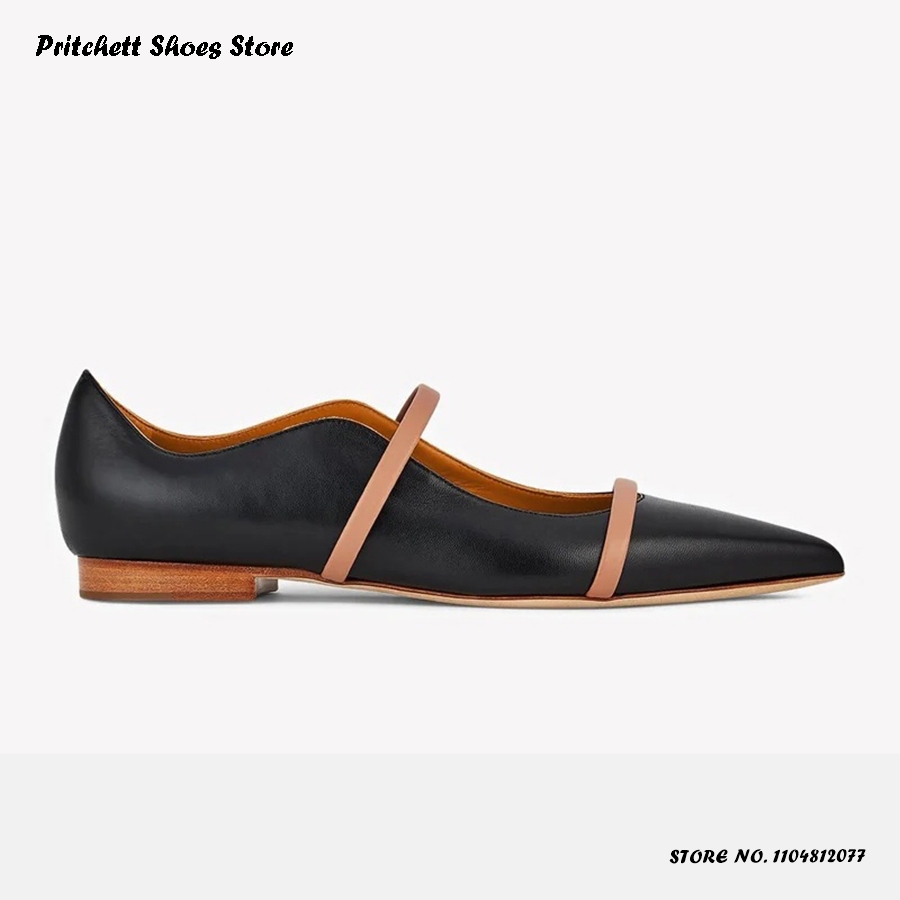 Men Shoes Men - Women's Dual-straps Leather Ballet Flats Pointed