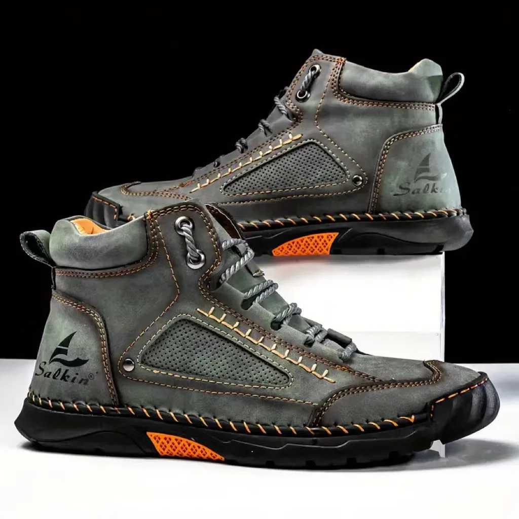 Men Shoes Boots - Men's Hand-stitched Boots Plus-size Casual Shoes