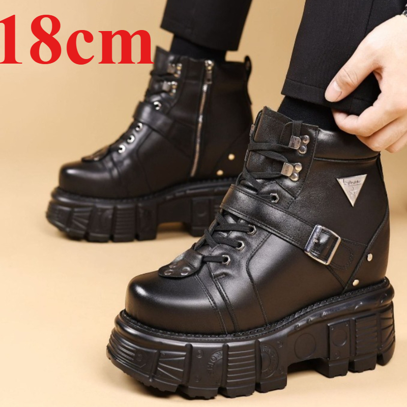 Genuine Leather Motorcycle Boo - Men Shoes Boots recension och pris