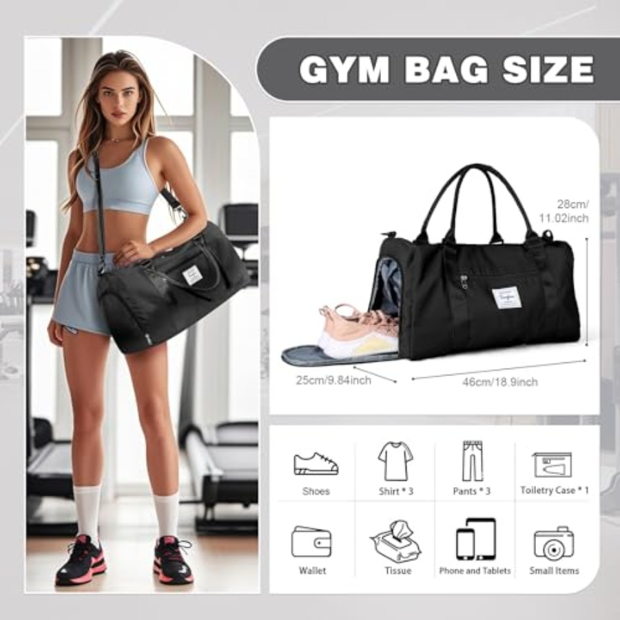 Small Black Sports Gym Duffel  - Men Shoes Men recension och pris