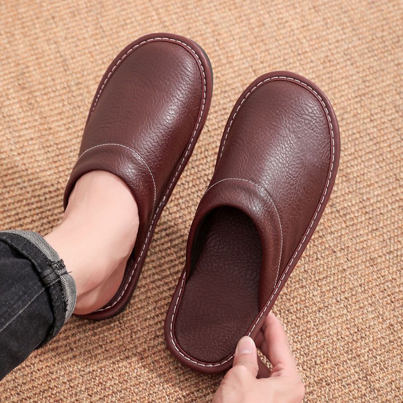 Concise Faux Leather Slippers  - Men'S Shoes Size 42 In Us recension och pris